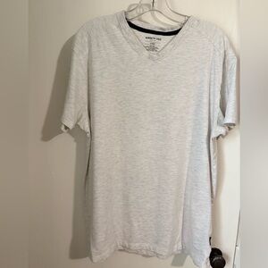 Kenneth Cole V Neck T Shirt Mens XL Gray Short Sleeve Cotton Blend